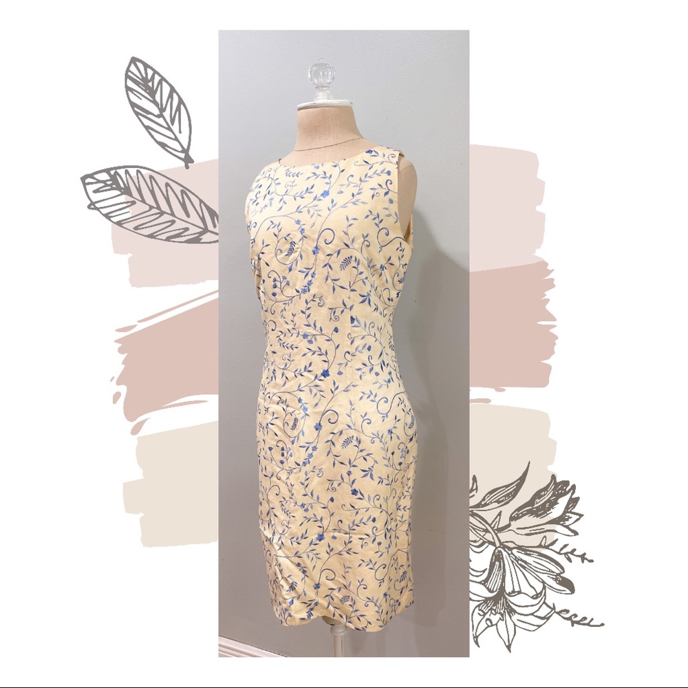 Vintage Yellow Floral Dress